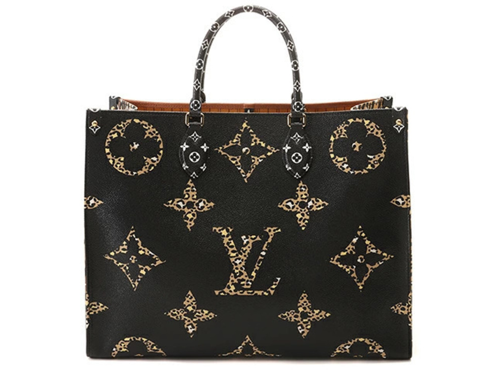 LOUIS VUITTON On The Go Monogram Giant Noir Black Caramel Tan